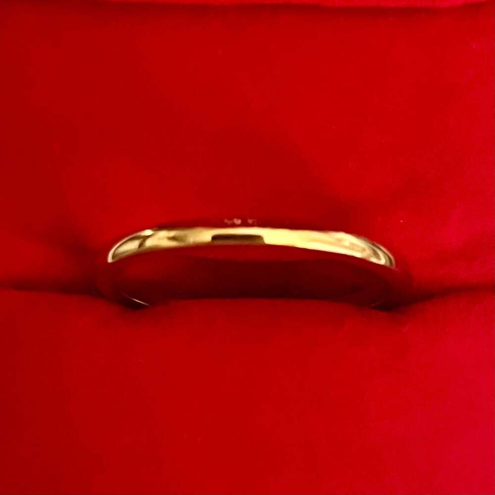 Tungsten 10K Plated Yellow Gold Minimalist 2mm Band Size 9